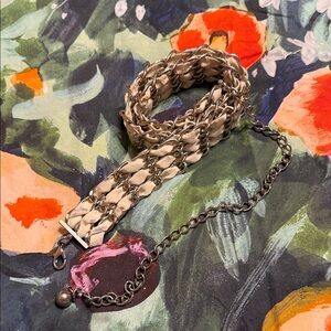 Silver and Cream Chain Link Belt